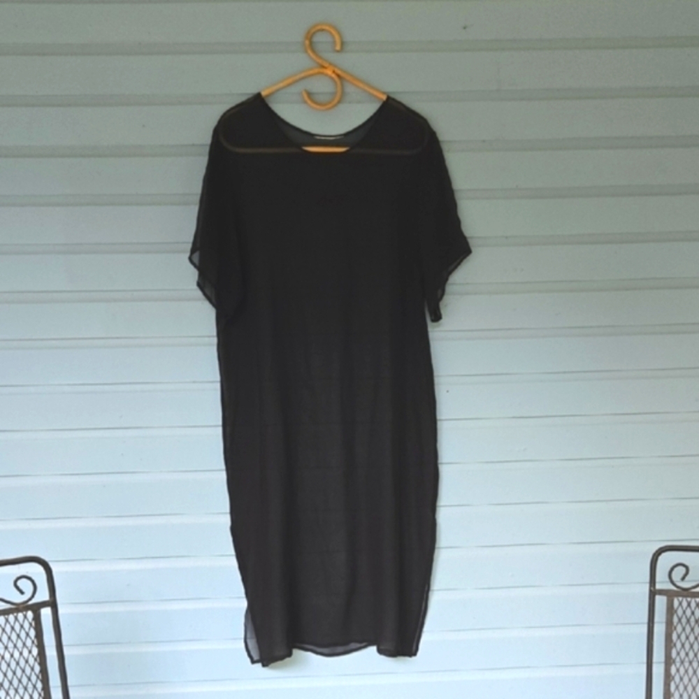Elegant Black Sheer Dress/Tunic Medium